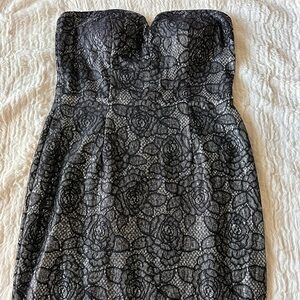 Bisou Bisou Black Floral Lace Midi Dress